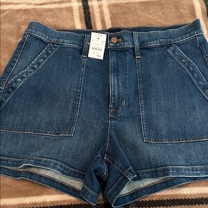 BNWT J.Crew Dark Utility Denim Shorts Deep Cyan Wash